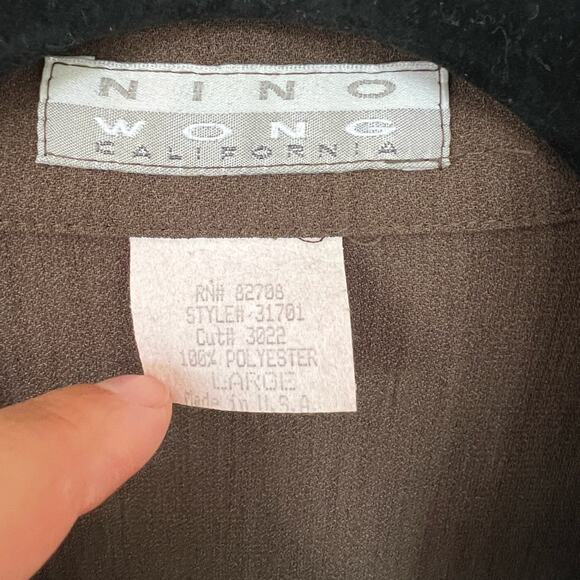 Vintage Nino Wong Muted Green Button Up Jacket with Pocket Embellishment | Large - Picture 6 of 6